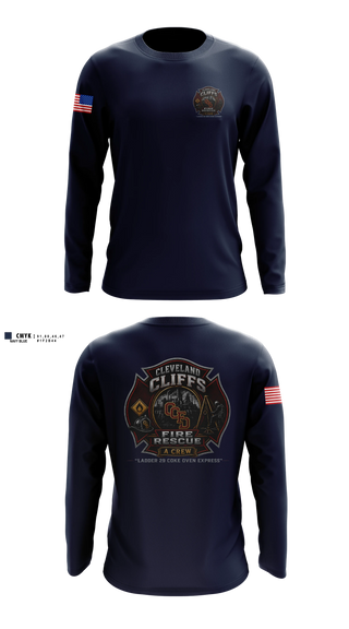 Long Sleeve Performance Shirt, Cleveland Cliffs Fire Department, Fire Department, Teamtime, Team time, sublimation, custom sports apparel, team uniforms, spirit wear, spiritwear, sports uniforms, custom shirts, team store, custom team store, fundraiser sports, apparel fundraiser