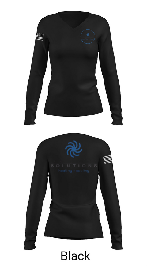 Womens Long Sleeve Vneck Shirt, Conditioned Air Solutions, , Teamtime, Team time, sublimation, custom sports apparel, team uniforms, spirit wear, spiritwear, sports uniforms, custom shirts, team store, custom team store, fundraiser sports, apparel fundraiser