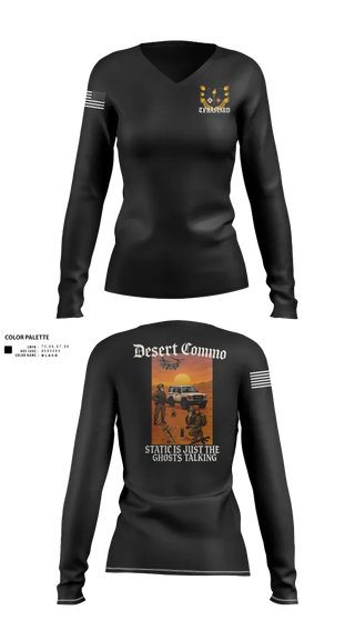 Womens Long Sleeve Vneck Shirt, Task Force Bataan, , Teamtime, Team time, sublimation, custom sports apparel, team uniforms, spirit wear, spiritwear, sports uniforms, custom shirts, team store, custom team store, fundraiser sports, apparel fundraiser