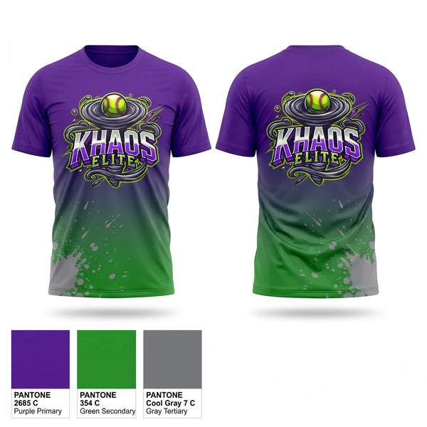 Short Sleeve Performance Shirt, Khaos Elite, Softball, Teamtime, Team time, sublimation, custom sports apparel, team uniforms, spirit wear, spiritwear, sports uniforms, custom shirts, team store, custom team store, fundraiser sports, apparel fundraiser