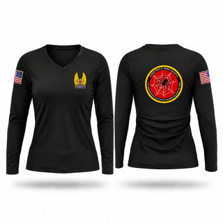 Womens Long Sleeve Vneck Shirt, Arnold Air Society: Capt Mark K. Weber Squadron, Air Force, Teamtime, Team time, sublimation, custom sports apparel, team uniforms, spirit wear, spiritwear, sports uniforms, custom shirts, team store, custom team store, fundraiser sports, apparel fundraiser