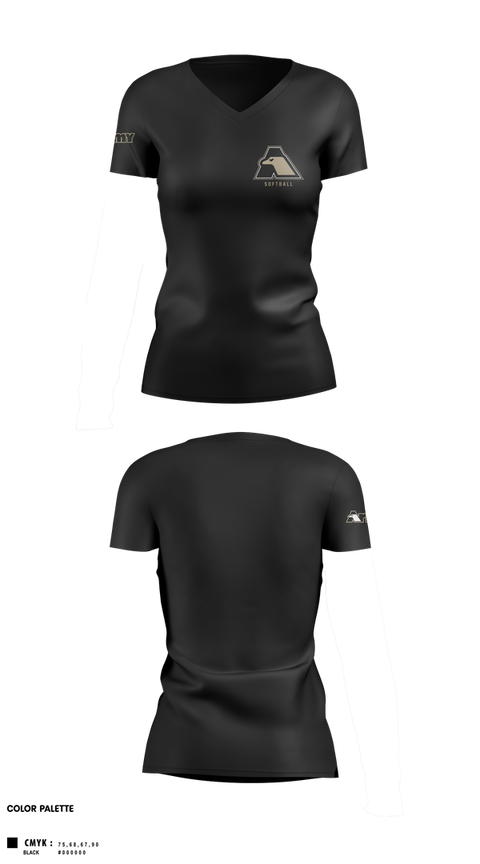 Womens Short Sleeve Vneck Shirt, All-Army Softball, Softball, Teamtime, Team time, sublimation, custom sports apparel, team uniforms, spirit wear, spiritwear, sports uniforms, custom shirts, team store, custom team store, fundraiser sports, apparel fundraiser