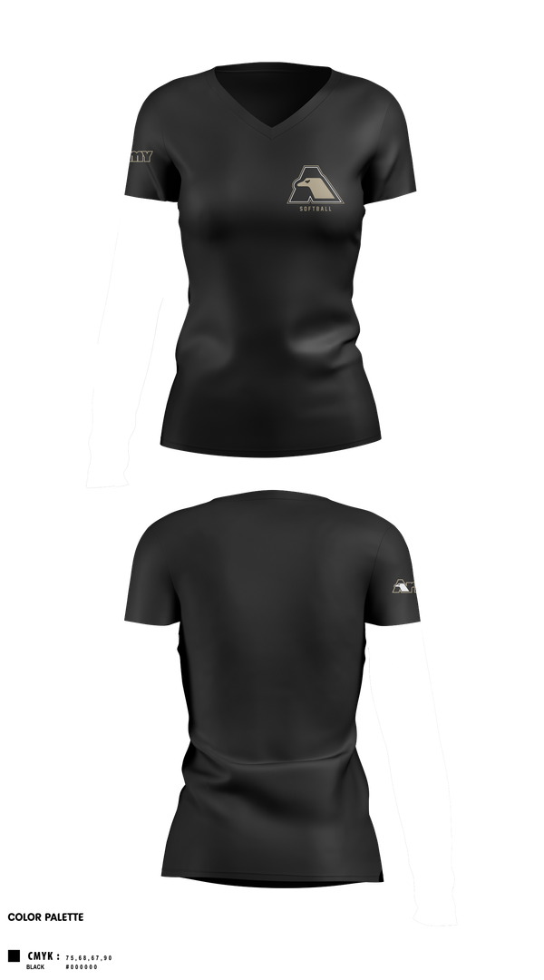Womens Short Sleeve Vneck Shirt, All-Army Softball, Softball, Teamtime, Team time, sublimation, custom sports apparel, team uniforms, spirit wear, spiritwear, sports uniforms, custom shirts, team store, custom team store, fundraiser sports, apparel fundraiser