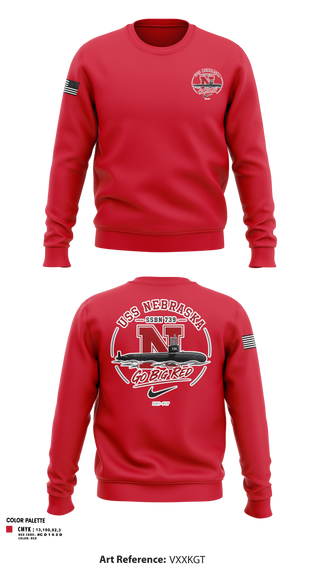 Crew Neck Sweatshirt, USS Nebraska, Navy, Teamtime, Team time, sublimation, custom sports apparel, team uniforms, spirit wear, spiritwear, sports uniforms, custom shirts, team store, custom team store, fundraiser sports, apparel fundraiser