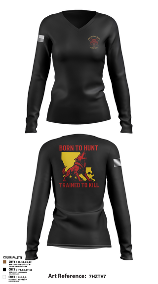 Womens Long Sleeve Vneck Shirt, 239th Military Police Company, , Teamtime, Team time, sublimation, custom sports apparel, team uniforms, spirit wear, spiritwear, sports uniforms, custom shirts, team store, custom team store, fundraiser sports, apparel fundraiser