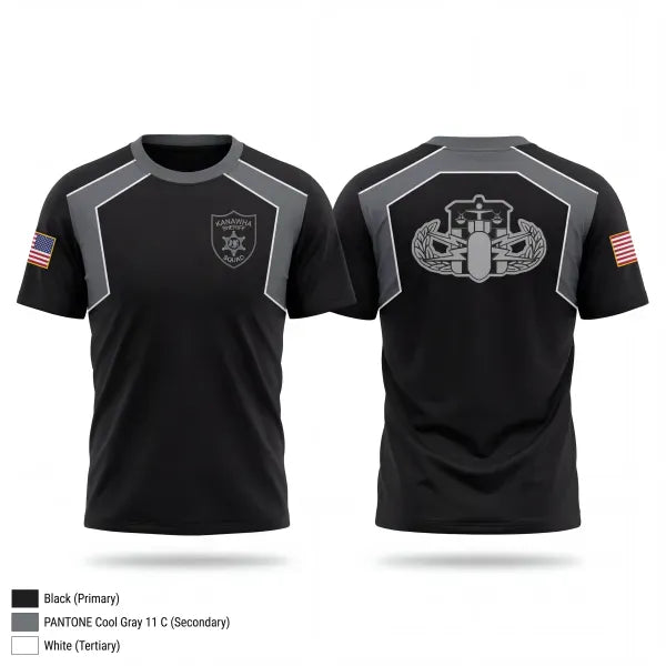 Old School Cotton Feel Shirt, Kanawha Sheriff Bomb Squad, Police, Teamtime, Team time, sublimation, custom sports apparel, team uniforms, spirit wear, spiritwear, sports uniforms, custom shirts, team store, custom team store, fundraiser sports, apparel fundraiser