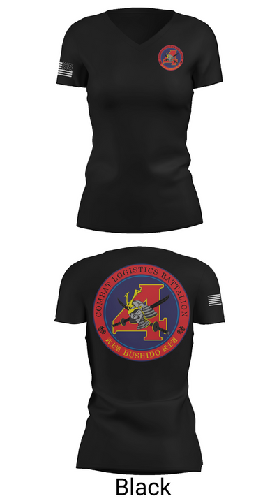 Combat Logistics Battalion 4 46395084 Women's Short Sleeve V-neck Shirt - 28