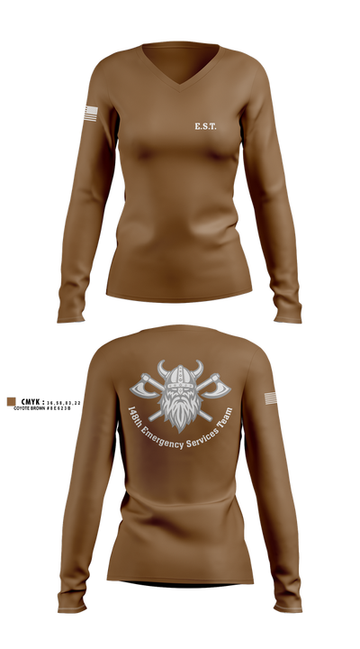 148th E.S.T. 42983044 Women's Long Sleeve V-neck Shirt - 5