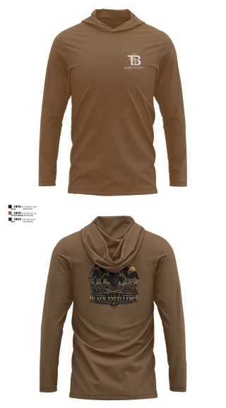 Long Sleeve hooded sunshirt, Black Excellence, , Teamtime, Team time, sublimation, custom sports apparel, team uniforms, spirit wear, spiritwear, sports uniforms, custom shirts, team store, custom team store, fundraiser sports, apparel fundraiser