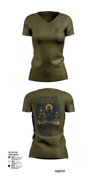 Womens Short Sleeve Vneck Shirt, 208th RTI MED TRNG CO Class 25-002, , Teamtime, Team time, sublimation, custom sports apparel, team uniforms, spirit wear, spiritwear, sports uniforms, custom shirts, team store, custom team store, fundraiser sports, apparel fundraiser