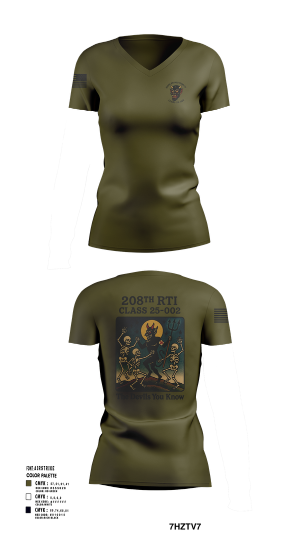 Womens Short Sleeve Vneck Shirt, 208th RTI MED TRNG CO Class 25-002, , Teamtime, Team time, sublimation, custom sports apparel, team uniforms, spirit wear, spiritwear, sports uniforms, custom shirts, team store, custom team store, fundraiser sports, apparel fundraiser