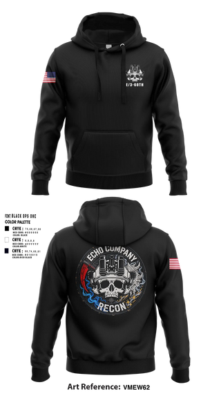 Hoodie, ECHO COMPANY, 3-60TH IN, Army, Teamtime, Team time, sublimation, custom sports apparel, team uniforms, spirit wear, spiritwear, sports uniforms, custom shirts, team store, custom team store, fundraiser sports, apparel fundraiser