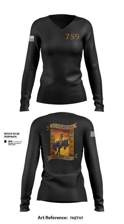 USS JEFFERSON CITY 86989980 Women's Long Sleeve V-neck Shirt - 2