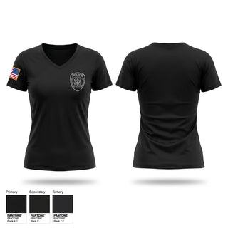 Womens Short Sleeve Vneck Shirt, Jamestown Police Department, Police, Teamtime, Team time, sublimation, custom sports apparel, team uniforms, spirit wear, spiritwear, sports uniforms, custom shirts, team store, custom team store, fundraiser sports, apparel fundraiser