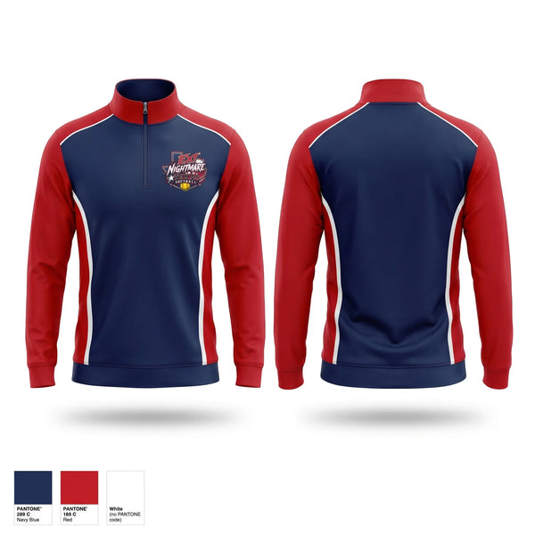 Quarter Zip Jacket, Etx Nightmares, Softball, Teamtime, Team time, sublimation, custom sports apparel, team uniforms, spirit wear, spiritwear, sports uniforms, custom shirts, team store, custom team store, fundraiser sports, apparel fundraiser