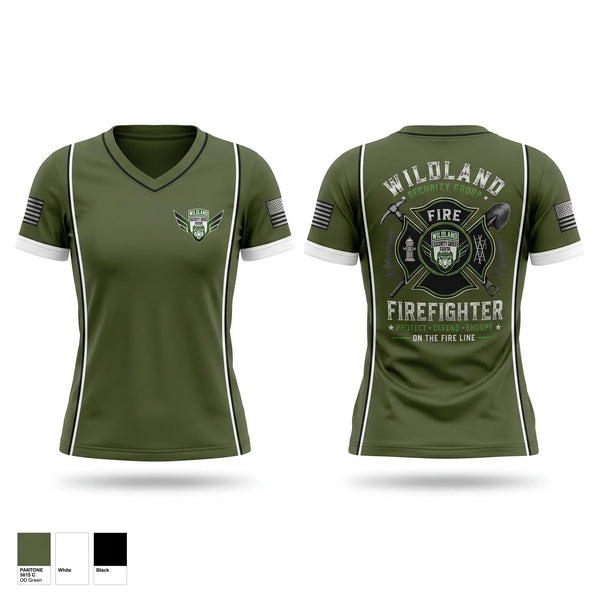 Womens Short Sleeve Vneck Shirt, Wildland Security Group, , Teamtime, Team time, sublimation, custom sports apparel, team uniforms, spirit wear, spiritwear, sports uniforms, custom shirts, team store, custom team store, fundraiser sports, apparel fundraiser