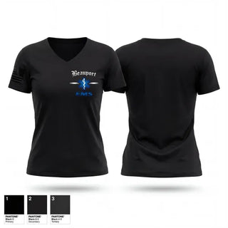 Womens Short Sleeve Vneck Shirt, Beauport Ambulance, EMS/EMT, Teamtime, Team time, sublimation, custom sports apparel, team uniforms, spirit wear, spiritwear, sports uniforms, custom shirts, team store, custom team store, fundraiser sports, apparel fundraiser