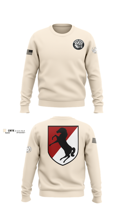 White Platoon Raging RhinosUs Army Crew Neck Sweatshirt - 2