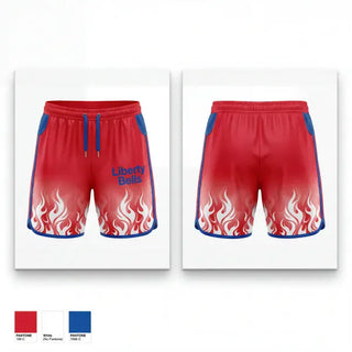 Womens Soccer Shorts, Liberty Bells, Women's Soccer, Teamtime, Team time, sublimation, custom sports apparel, team uniforms, spirit wear, spiritwear, sports uniforms, custom shirts, team store, custom team store, fundraiser sports, apparel fundraiser