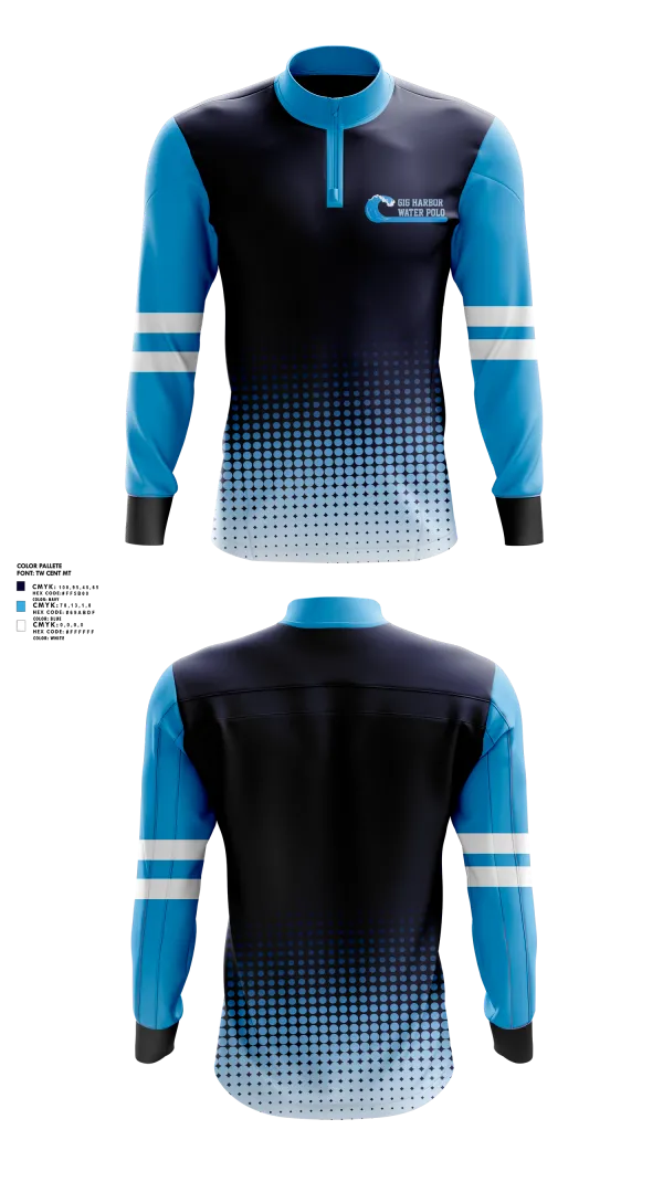 Quarter Zip Jacket, Gig Harbor Water Polo, Water Polo, Teamtime, Team time, sublimation, custom sports apparel, team uniforms, spirit wear, spiritwear, sports uniforms, custom shirts, team store, custom team store, fundraiser sports, apparel fundraiser