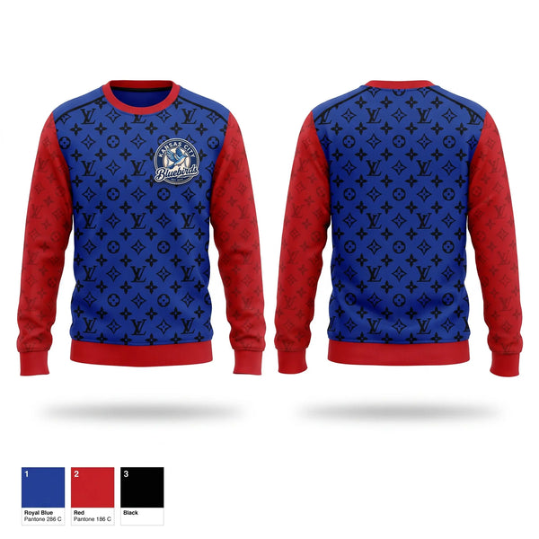 Crew Neck Sweatshirt, Kansas City Bluebirds, Baseball, Teamtime, Team time, sublimation, custom sports apparel, team uniforms, spirit wear, spiritwear, sports uniforms, custom shirts, team store, custom team store, fundraiser sports, apparel fundraiser