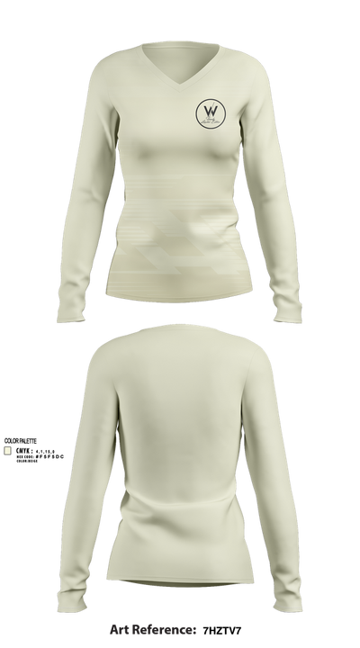 W Limited Edtion 23597241 Women's Long Sleeve V-neck Shirt - 51