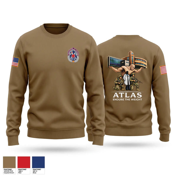 Crew Neck Sweatshirt, Atlas Company, Army, Teamtime, Team time, sublimation, custom sports apparel, team uniforms, spirit wear, spiritwear, sports uniforms, custom shirts, team store, custom team store, fundraiser sports, apparel fundraiser