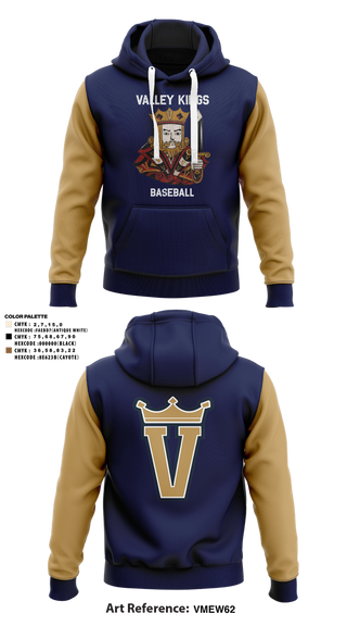 Hoodie, Valley Kings, Baseball, Teamtime, Team time, sublimation, custom sports apparel, team uniforms, spirit wear, spiritwear, sports uniforms, custom shirts, team store, custom team store, fundraiser sports, apparel fundraiser