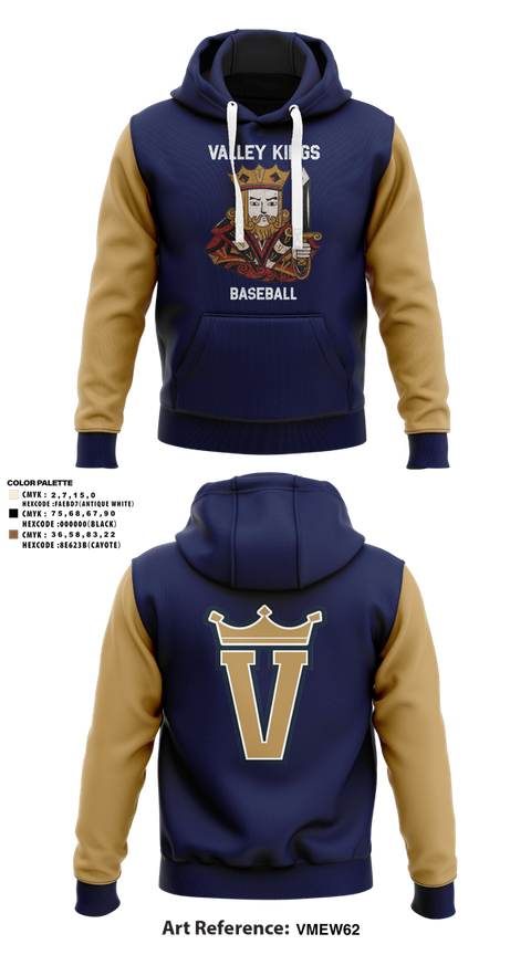 Hoodie, Valley Kings, Baseball, Teamtime, Team time, sublimation, custom sports apparel, team uniforms, spirit wear, spiritwear, sports uniforms, custom shirts, team store, custom team store, fundraiser sports, apparel fundraiser