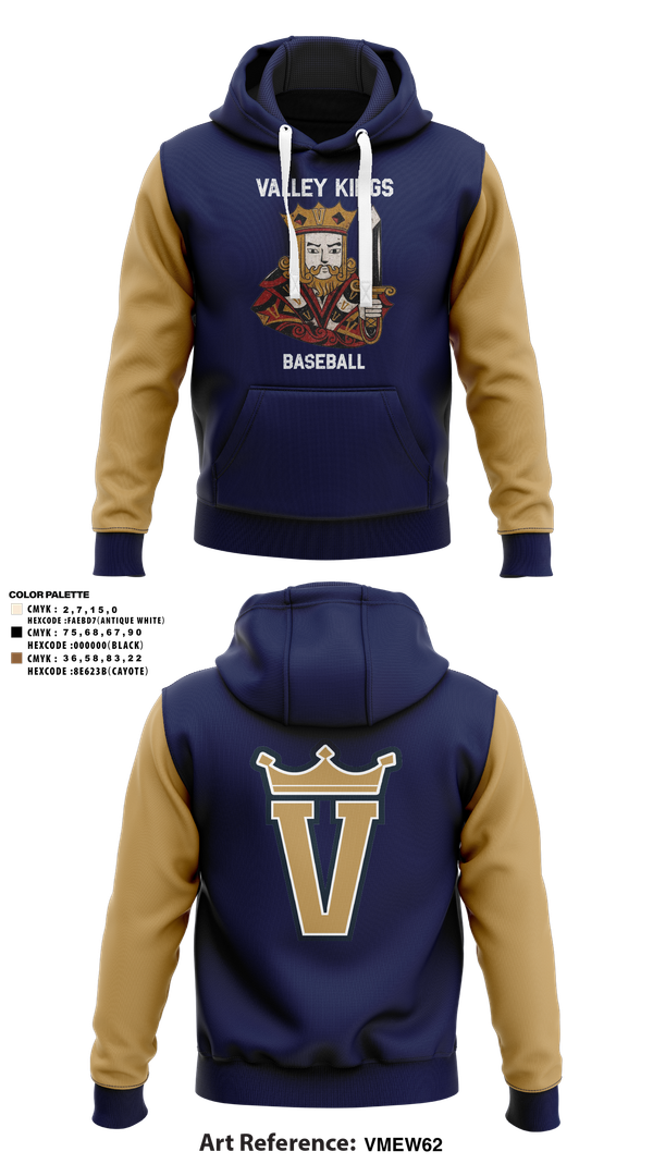 Hoodie, Valley Kings, Baseball, Teamtime, Team time, sublimation, custom sports apparel, team uniforms, spirit wear, spiritwear, sports uniforms, custom shirts, team store, custom team store, fundraiser sports, apparel fundraiser