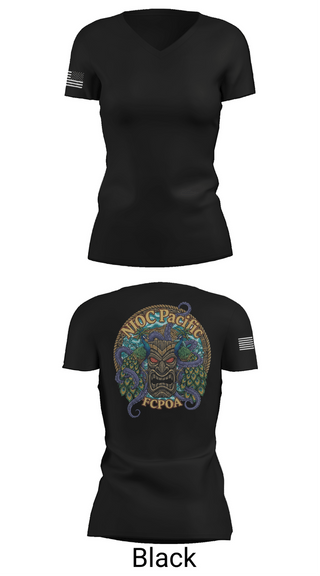 Womens Short Sleeve Vneck Shirt, NIOC Pacific FCPOA, Navy, Teamtime, Team time, sublimation, custom sports apparel, team uniforms, spirit wear, spiritwear, sports uniforms, custom shirts, team store, custom team store, fundraiser sports, apparel fundraiser