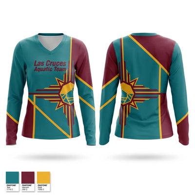 Las Cruces Aquatic Team Women's Long Sleeve V-neck Shirt - 1