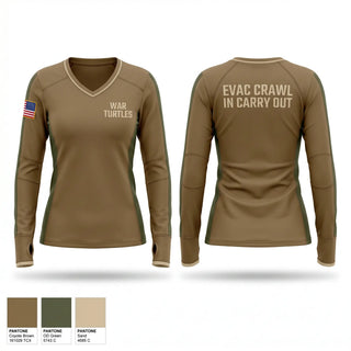 Womens Long Sleeve Vneck Shirt, War turtles, Army, Teamtime, Team time, sublimation, custom sports apparel, team uniforms, spirit wear, spiritwear, sports uniforms, custom shirts, team store, custom team store, fundraiser sports, apparel fundraiser