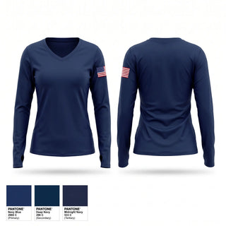 Womens Long Sleeve Vneck Shirt, Criminal Investigation Division, Police, Teamtime, Team time, sublimation, custom sports apparel, team uniforms, spirit wear, spiritwear, sports uniforms, custom shirts, team store, custom team store, fundraiser sports, apparel fundraiser