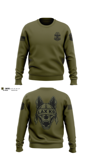Crew Neck Sweatshirt, LAX Canine Enforcement Officer, Police, Teamtime, Team time, sublimation, custom sports apparel, team uniforms, spirit wear, spiritwear, sports uniforms, custom shirts, team store, custom team store, fundraiser sports, apparel fundraiser