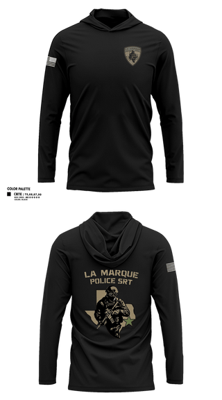 Long Sleeve Performance Shirt with hood, LMPD SRT, Police, Teamtime, Team time, sublimation, custom sports apparel, team uniforms, spirit wear, spiritwear, sports uniforms, custom shirts, team store, custom team store, fundraiser sports, apparel fundraiser