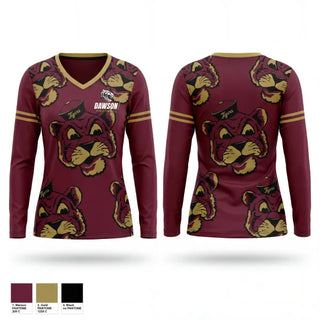 Womens Long Sleeve Vneck Shirt, Dawson County, , Teamtime, Team time, sublimation, custom sports apparel, team uniforms, spirit wear, spiritwear, sports uniforms, custom shirts, team store, custom team store, fundraiser sports, apparel fundraiser