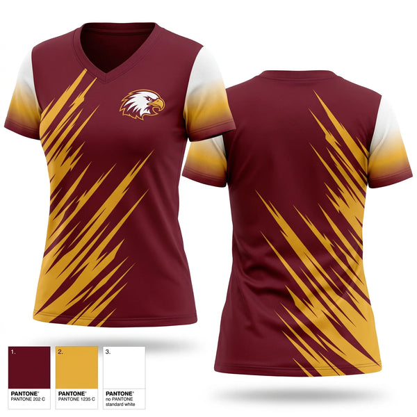 Womens Short Sleeve Vneck Shirt, Pettus Eagles, , Teamtime, Team time, sublimation, custom sports apparel, team uniforms, spirit wear, spiritwear, sports uniforms, custom shirts, team store, custom team store, fundraiser sports, apparel fundraiser