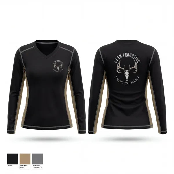 Womens Long Sleeve Vneck Shirt, Slam.Promoting, , Teamtime, Team time, sublimation, custom sports apparel, team uniforms, spirit wear, spiritwear, sports uniforms, custom shirts, team store, custom team store, fundraiser sports, apparel fundraiser