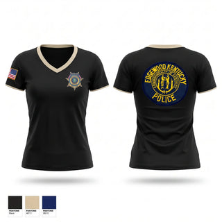Womens Short Sleeve Vneck Shirt, EDGEWOOD POLICE, Police, Teamtime, Team time, sublimation, custom sports apparel, team uniforms, spirit wear, spiritwear, sports uniforms, custom shirts, team store, custom team store, fundraiser sports, apparel fundraiser