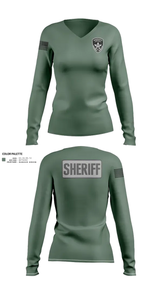 Womens Long Sleeve Vneck Shirt, Sheriff Emergency Response Team, Police, Teamtime, Team time, sublimation, custom sports apparel, team uniforms, spirit wear, spiritwear, sports uniforms, custom shirts, team store, custom team store, fundraiser sports, apparel fundraiser