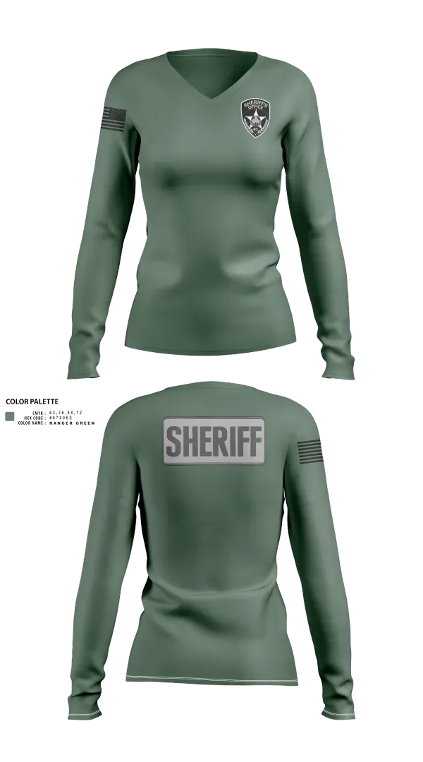 Womens Long Sleeve Vneck Shirt, Sheriff Emergency Response Team, Police, Teamtime, Team time, sublimation, custom sports apparel, team uniforms, spirit wear, spiritwear, sports uniforms, custom shirts, team store, custom team store, fundraiser sports, apparel fundraiser