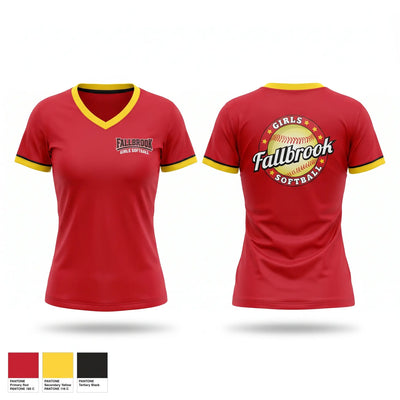 Fallbrook girls softball Women's Short Sleeve V-neck Shirt - 1