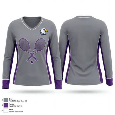 Albion Purple Eagles 96100388 Women's Long Sleeve V-neck Shirt - 1