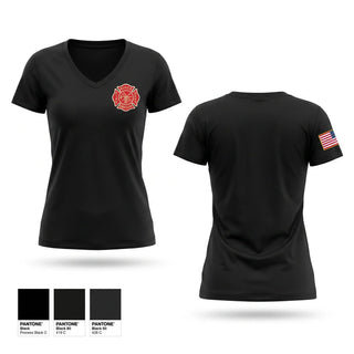 Womens Short Sleeve Vneck Shirt, Hines Volunteer Fire Department, Fire Department, Teamtime, Team time, sublimation, custom sports apparel, team uniforms, spirit wear, spiritwear, sports uniforms, custom shirts, team store, custom team store, fundraiser sports, apparel fundraiser