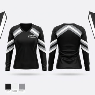 Womens Long Sleeve Vneck Shirt, Elite Pro Protection, , Teamtime, Team time, sublimation, custom sports apparel, team uniforms, spirit wear, spiritwear, sports uniforms, custom shirts, team store, custom team store, fundraiser sports, apparel fundraiser
