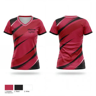 Womens Short Sleeve Vneck Shirt, Maine Lynx, Baseball, Teamtime, Team time, sublimation, custom sports apparel, team uniforms, spirit wear, spiritwear, sports uniforms, custom shirts, team store, custom team store, fundraiser sports, apparel fundraiser