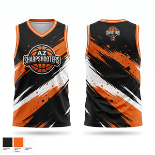 Mens Basketball Jersey, AZ SHARPSHOOTERS, Men's Basketball, Teamtime, Team time, sublimation, custom sports apparel, team uniforms, spirit wear, spiritwear, sports uniforms, custom shirts, team store, custom team store, fundraiser sports, apparel fundraiser