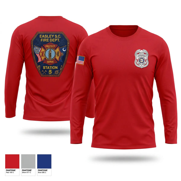 Long Sleeve Performance Shirt, Easley Fire Department, Fire Department, Teamtime, Team time, sublimation, custom sports apparel, team uniforms, spirit wear, spiritwear, sports uniforms, custom shirts, team store, custom team store, fundraiser sports, apparel fundraiser