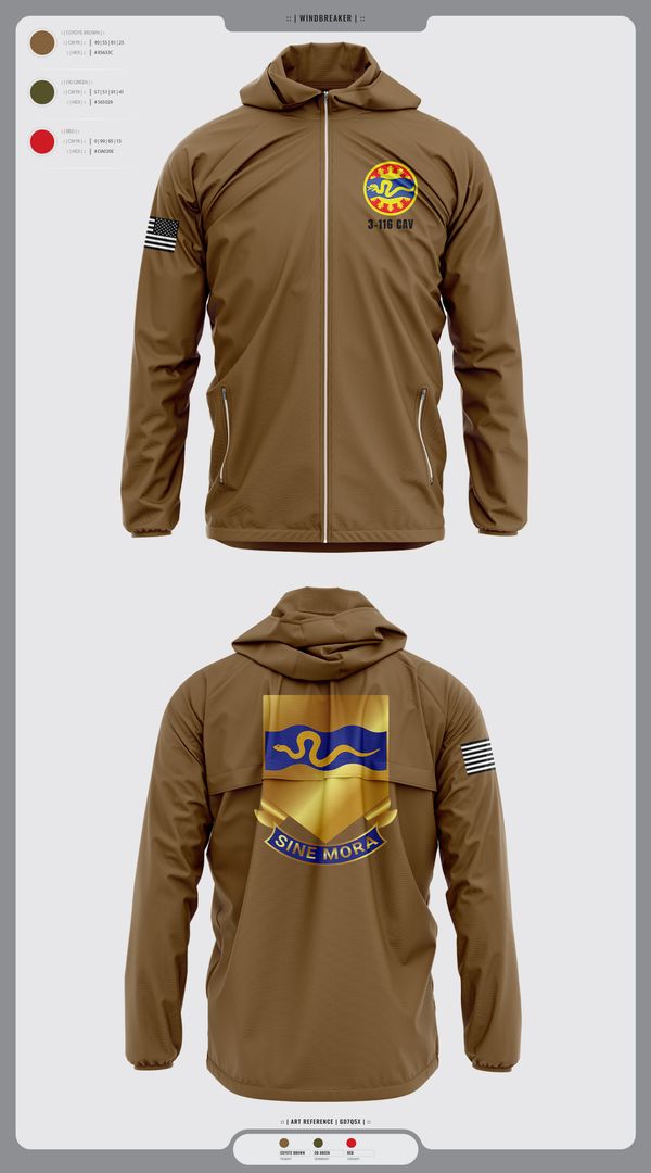 Windbreaker, 3-116 CAV, , Teamtime, Team time, sublimation, custom sports apparel, team uniforms, spirit wear, spiritwear, sports uniforms, custom shirts, team store, custom team store, fundraiser sports, apparel fundraiser